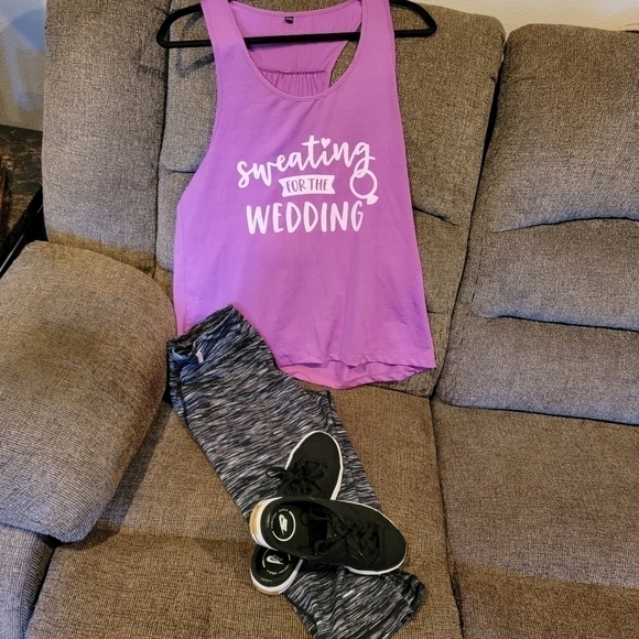 Miss To Mrs. Sweating For The Wedding Workout Dri-Fit Top Size XL - Picture 2 of 10
